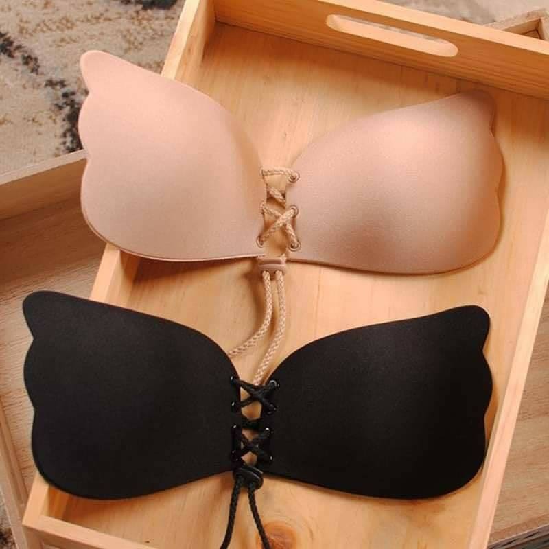 Women’s Strapless Invisible Drawstring Bra – Backless Adhesive Push-Up Bra