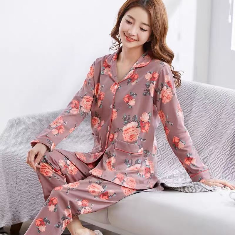 Women’s Rose Floral Pajama Set – Premium Long Sleeve 2 Piece Nightwear