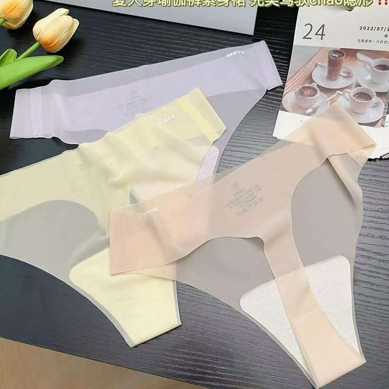 Women’s Seamless Invisible Panty – No Show Ice Silk Brief Underwear