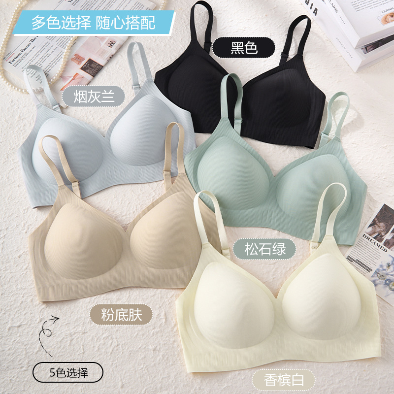Women’s Seamless Wireless Padded Bra – Soft Ribbed Everyday Comfort Bra