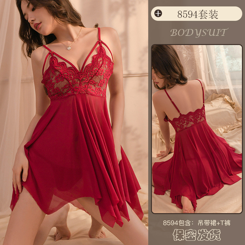 Premium Lace Babydoll Night Dress with Matching Panty