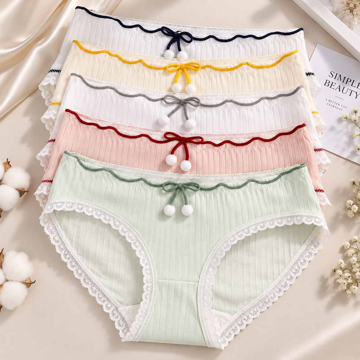 Women’s Soft Cotton Panty – Breathable Mid Waist Printed & Solid Underwear