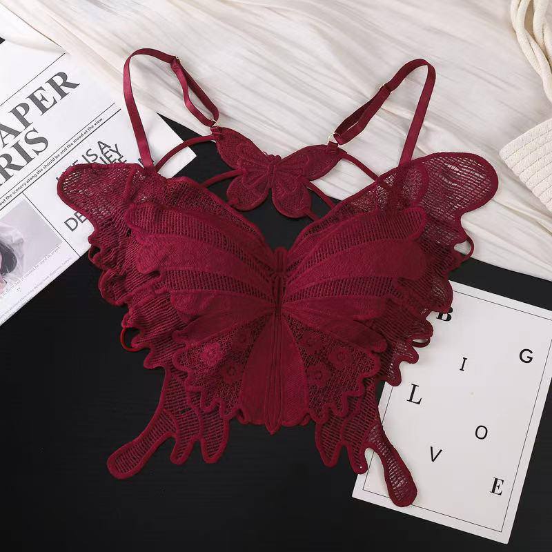 Women’s Butterfly Lace Bralette with Strappy Sides