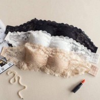 Women’s Strapless Lace Bandeau Bra – Padded Tube Top Bra