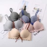 Women’s Seamless Push Up Bra – Wireless Lace-Up Adjustable Strap Bra