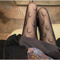 Women’s Black Moon Pattern Fishnet Stockings – Stretchable Fashion Pantyhose