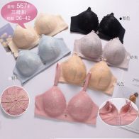 Women’s Floral Lace Padded Bra – Full Coverage Wireless Comfort Bra
