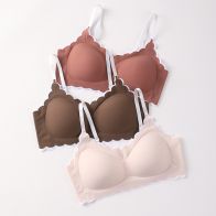 Women’s Seamless Scallop Edge Push Up Bra – Wireless Comfort Bra