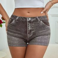 Women’s High Waist Denim Print Boyshorts – Stretchy Seamless Safety Shorts Underwear