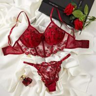 Premium Floral Embroidered Lace Bra & Panty Set for Women – Stylish Lingerie Set