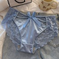 Women’s Lace Panty with Satin Bow – Strappy Waist Briefs