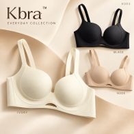 Kbra K003 Women’s Molded Cup Bra with Wide Underband & Front Cutout Detail – Everyday Lingerie in Black, Nude and Ivory